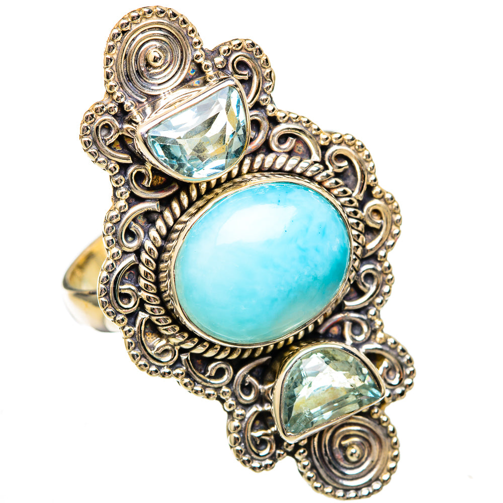 Larimar Rings handcrafted by Ana Silver Co - RING102806 - Photo 2