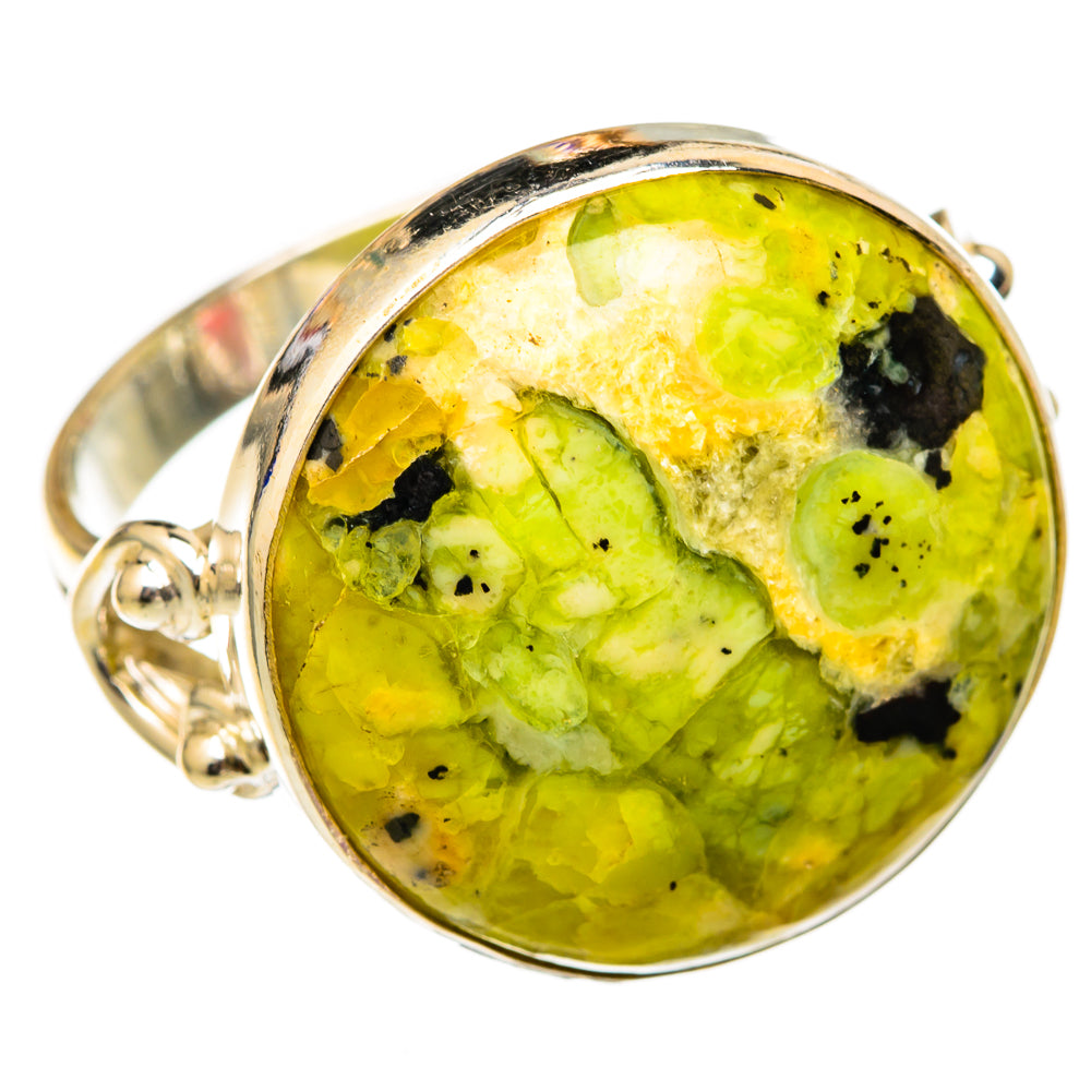 African Green Opal Rings handcrafted by Ana Silver Co - RING102855 - Photo 2