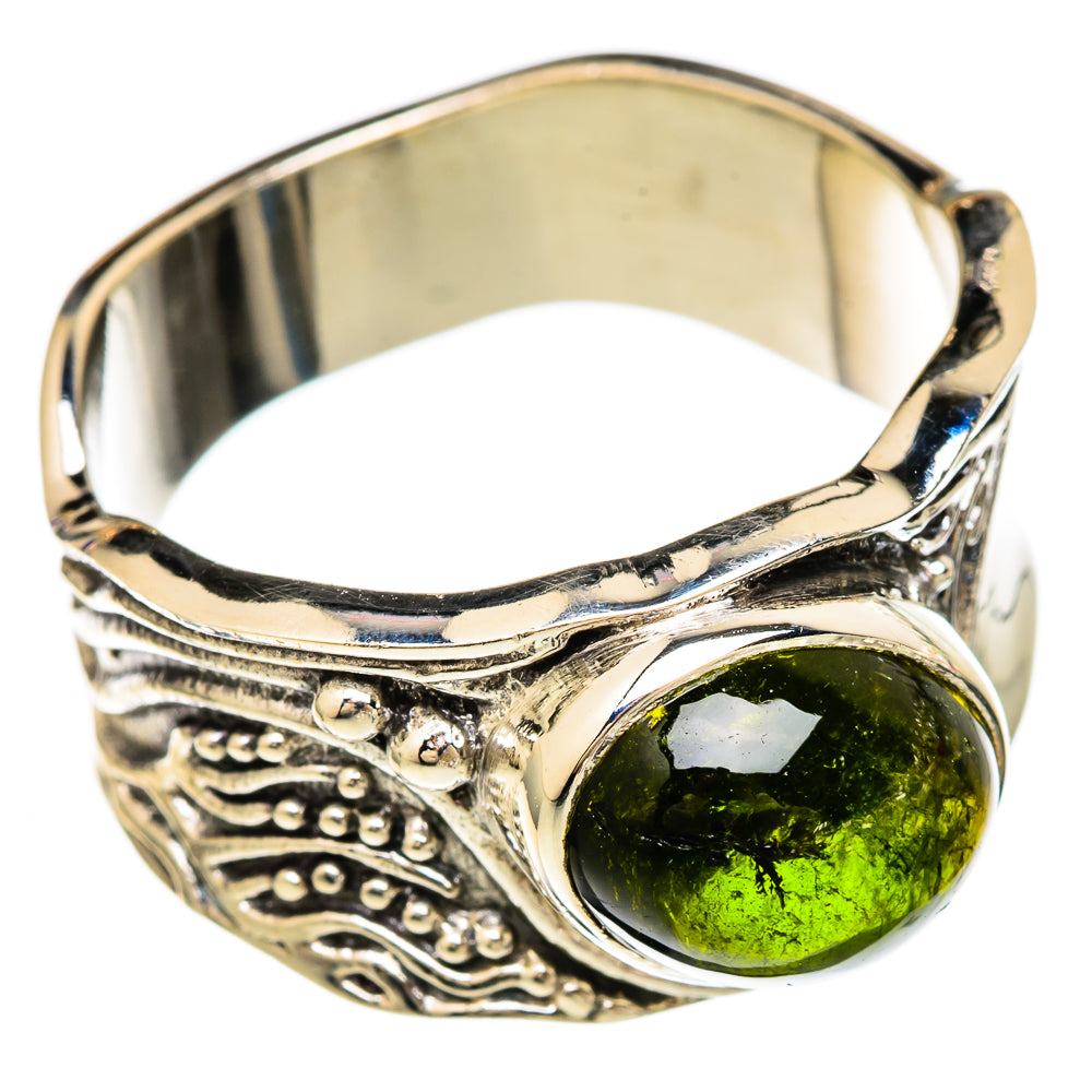 Green Tourmaline Rings handcrafted by Ana Silver Co - RING102870 - Photo 2
