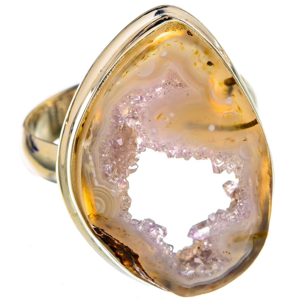 White Geode Slice Rings handcrafted by Ana Silver Co - RING102957 - Photo 2