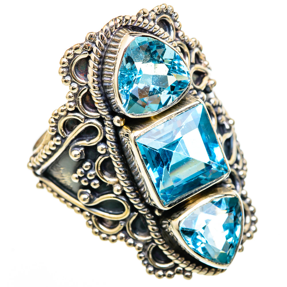 Blue Topaz Rings handcrafted by Ana Silver Co - RING103164 - Photo 2