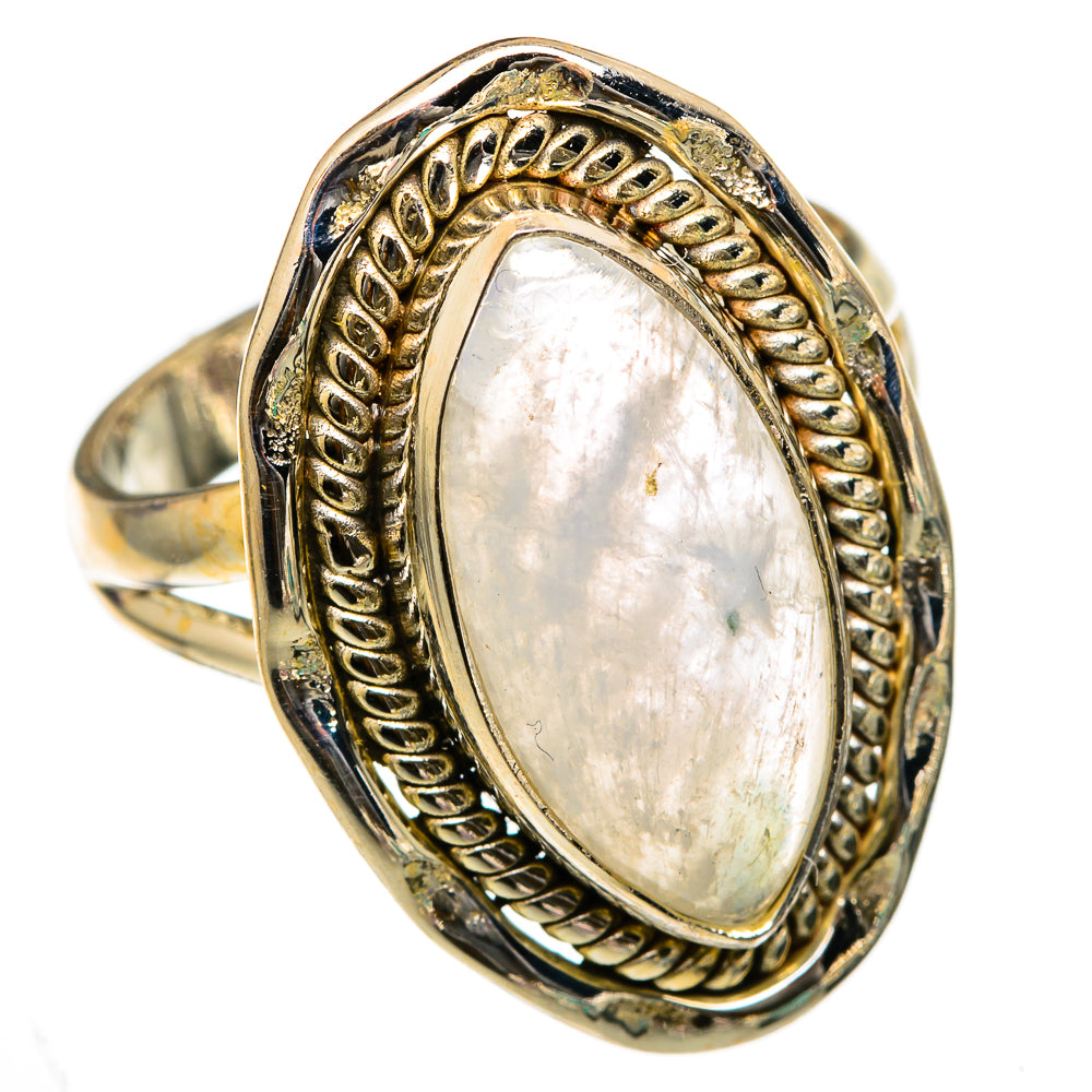 Rainbow Moonstone Rings handcrafted by Ana Silver Co - RING103239 - Photo 2