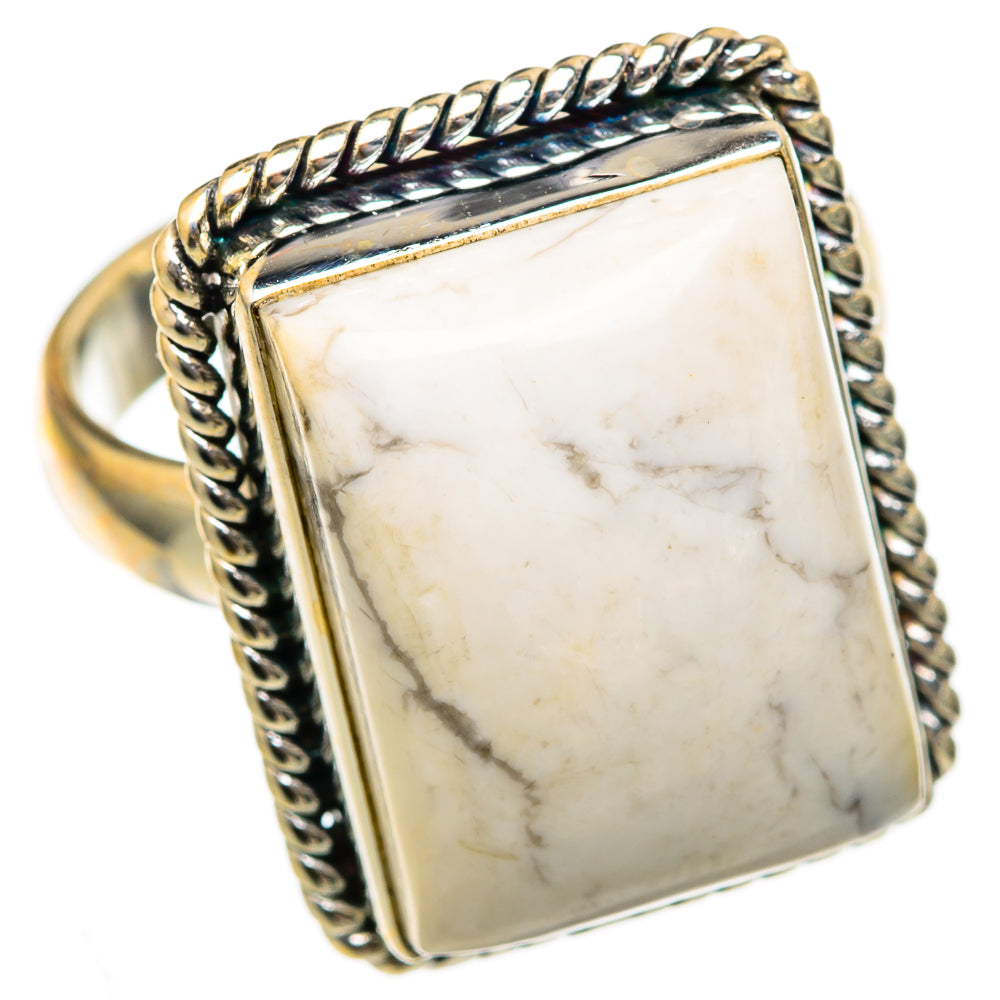 Howlite Rings handcrafted by Ana Silver Co - RING103241 - Photo 2