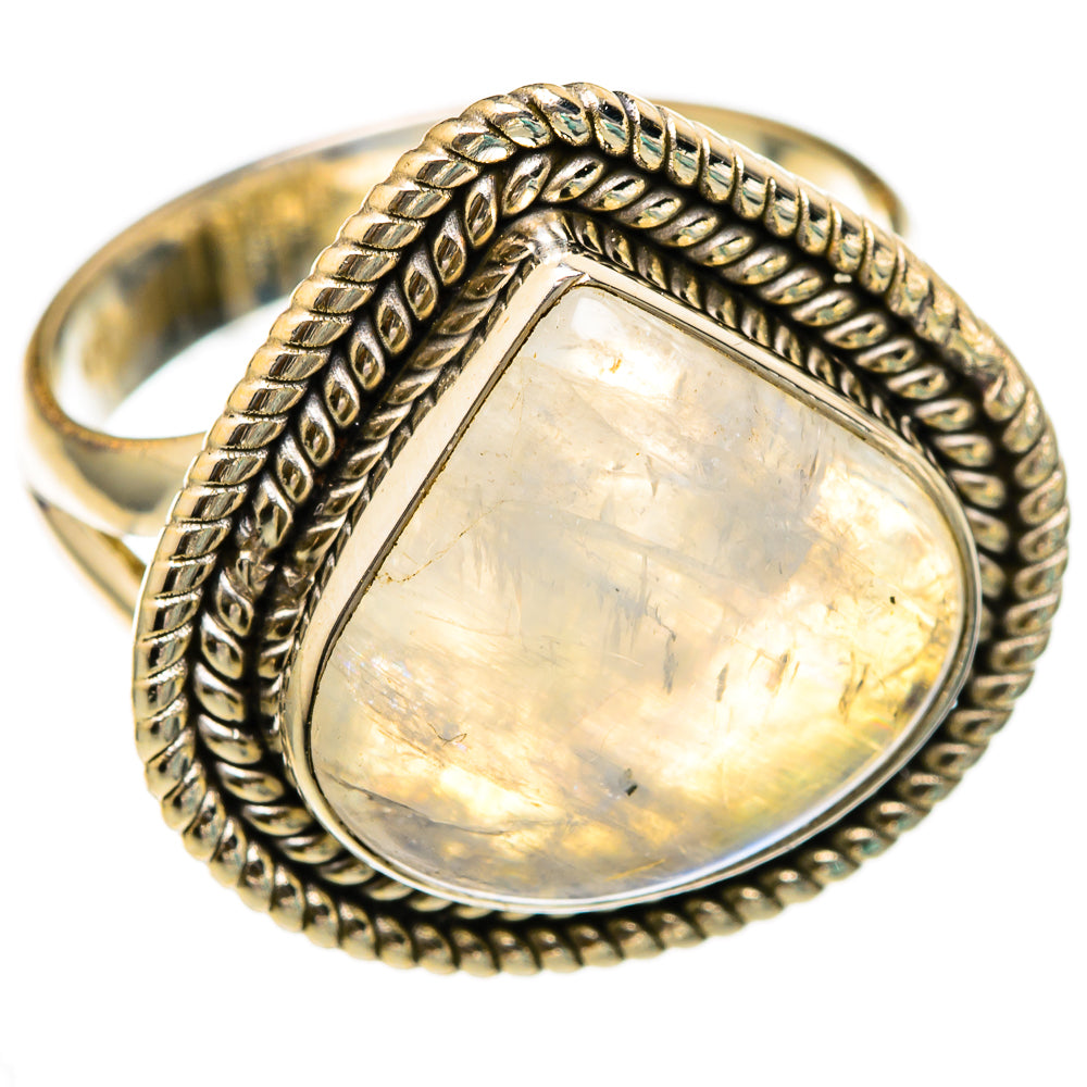 Rainbow Moonstone Rings handcrafted by Ana Silver Co - RING103260