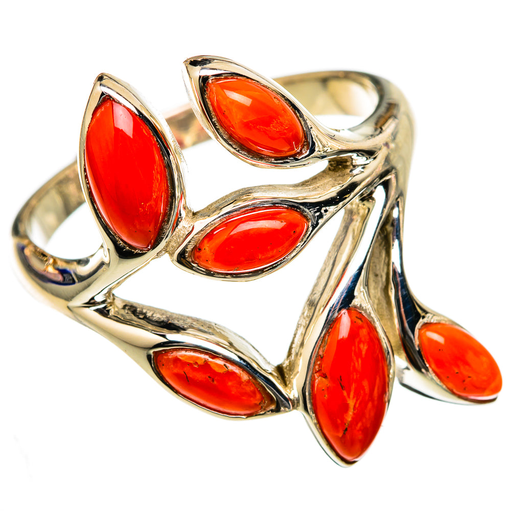 Mediterranean Red Coral Rings handcrafted by Ana Silver Co - RING103277 - Photo 2