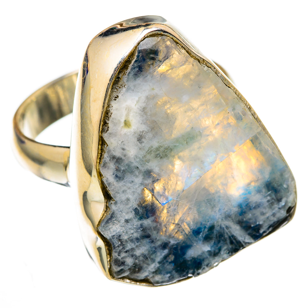 Rainbow Moonstone Rings handcrafted by Ana Silver Co - RING103301 - Photo 2