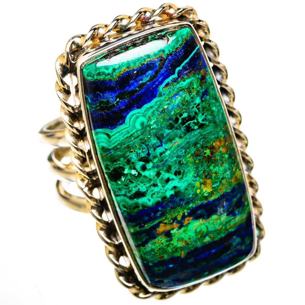 Azurite Malachite Rings handcrafted by Ana Silver Co - RING103326