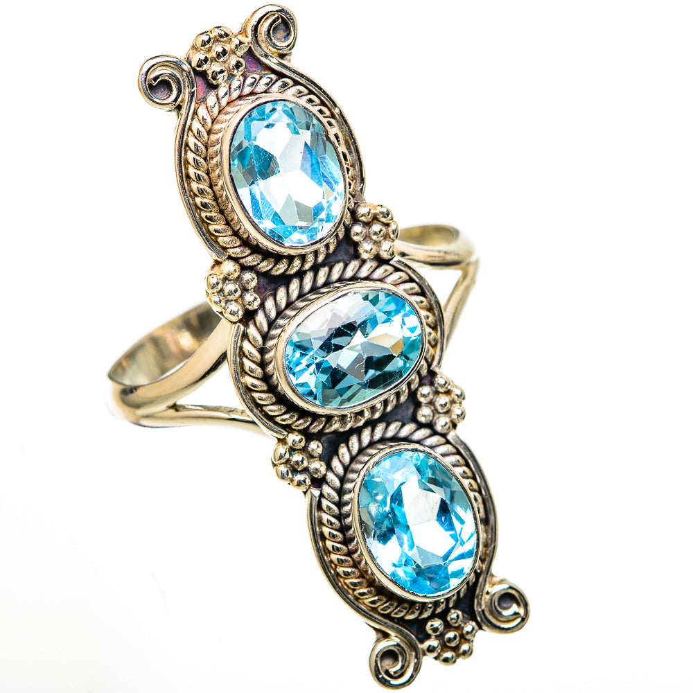 Blue Topaz Rings handcrafted by Ana Silver Co - RING103343 - Photo 2