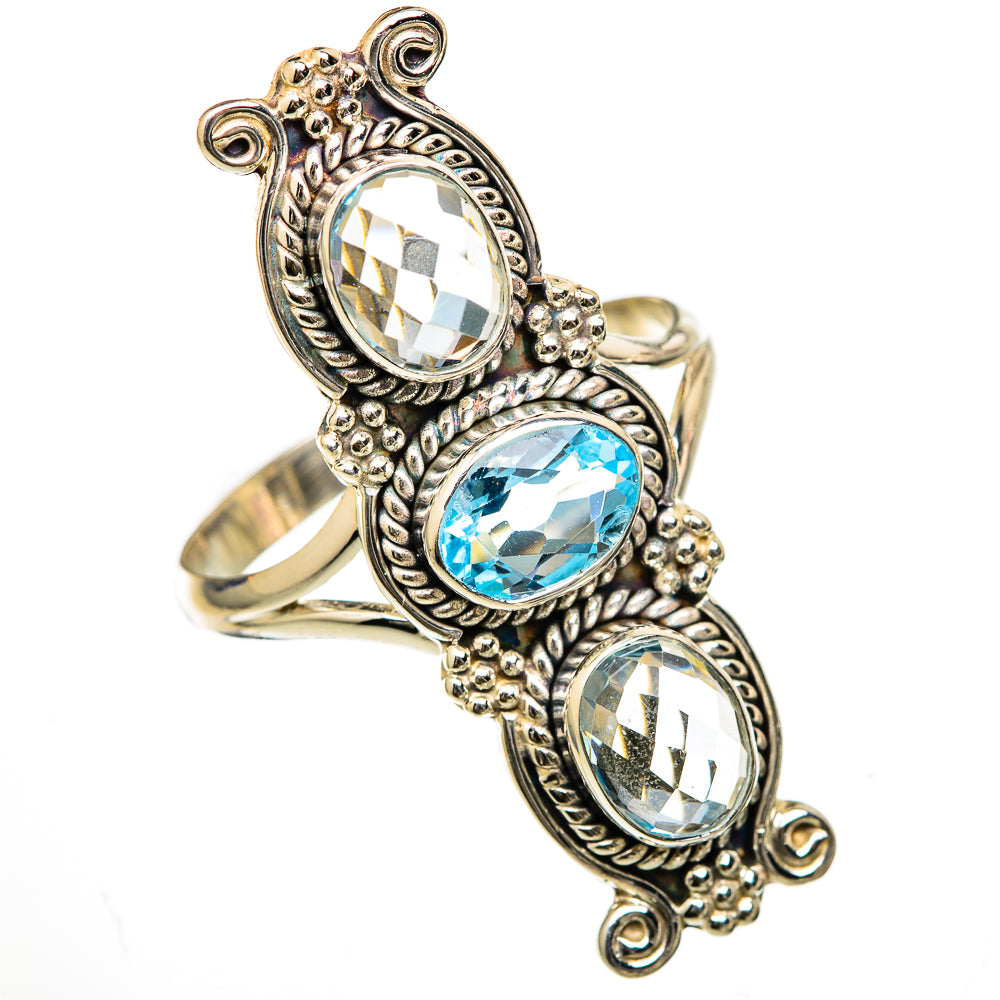 Blue Topaz Rings handcrafted by Ana Silver Co - RING103384 - Photo 2