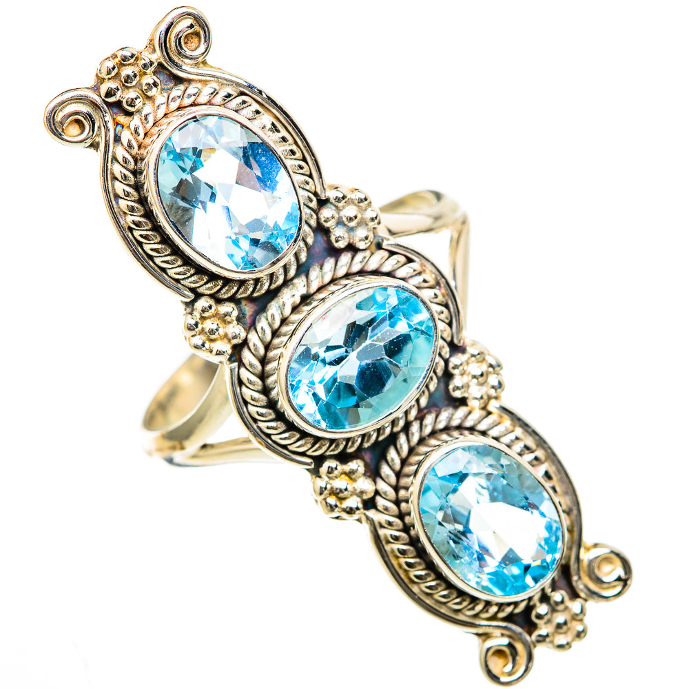 Blue Topaz Rings handcrafted by Ana Silver Co - RING103471