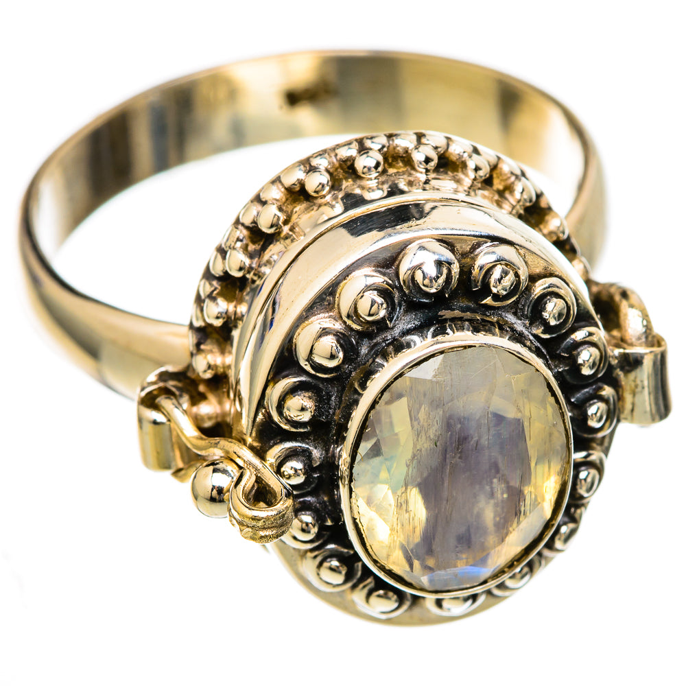 Rainbow Moonstone Rings handcrafted by Ana Silver Co - RING103501