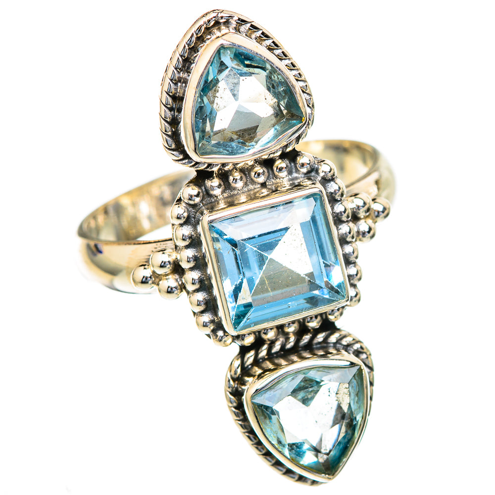 Blue Topaz Rings handcrafted by Ana Silver Co - RING103603
