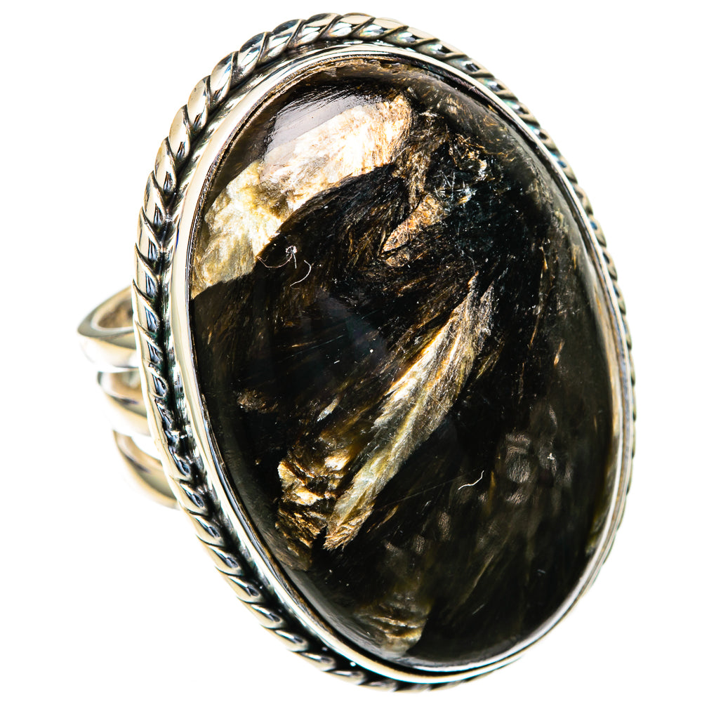 Golden Seraphinite Rings handcrafted by Ana Silver Co - RING103654 - Photo 2