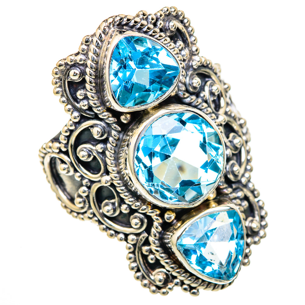 Blue Topaz Rings handcrafted by Ana Silver Co - RING103698