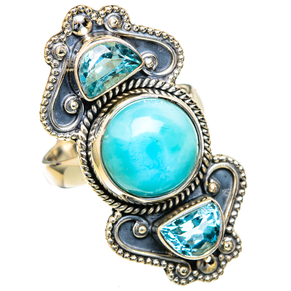 Larimar Rings handcrafted by Ana Silver Co - RING103747