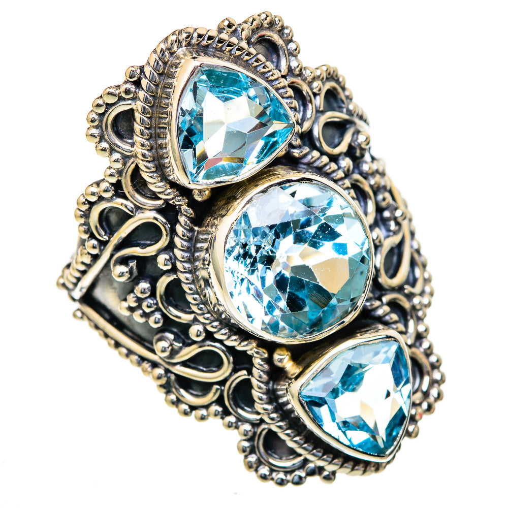 Blue Topaz Rings handcrafted by Ana Silver Co - RING103749