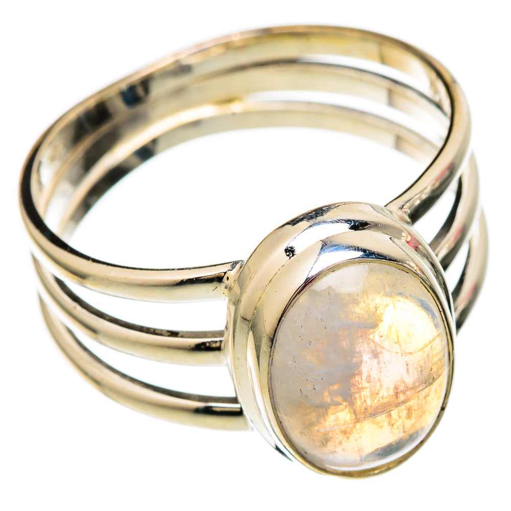 Rainbow Moonstone Rings handcrafted by Ana Silver Co - RING103794 - Photo 2