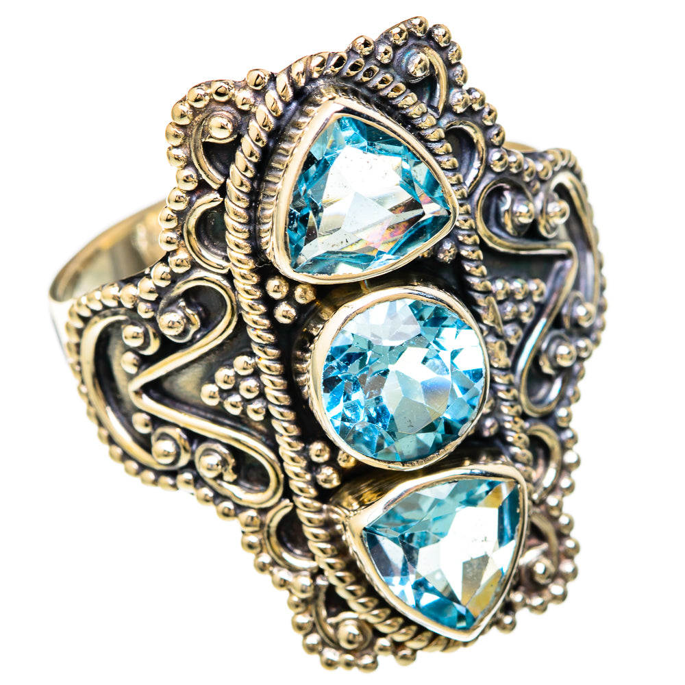 Blue Topaz Rings handcrafted by Ana Silver Co - RING103961 - Photo 2