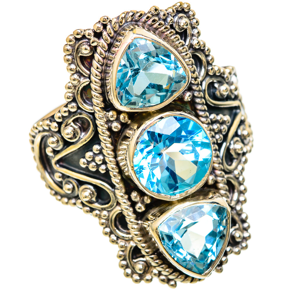 Blue Topaz Rings handcrafted by Ana Silver Co - RING103985 - Photo 2