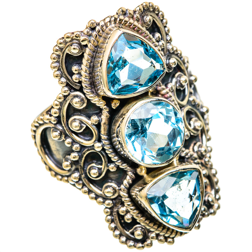 Blue Topaz Rings handcrafted by Ana Silver Co - RING104062 - Photo 2