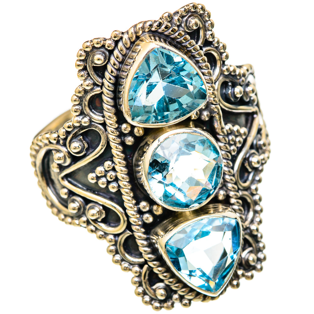 Blue Topaz Rings handcrafted by Ana Silver Co - RING104112