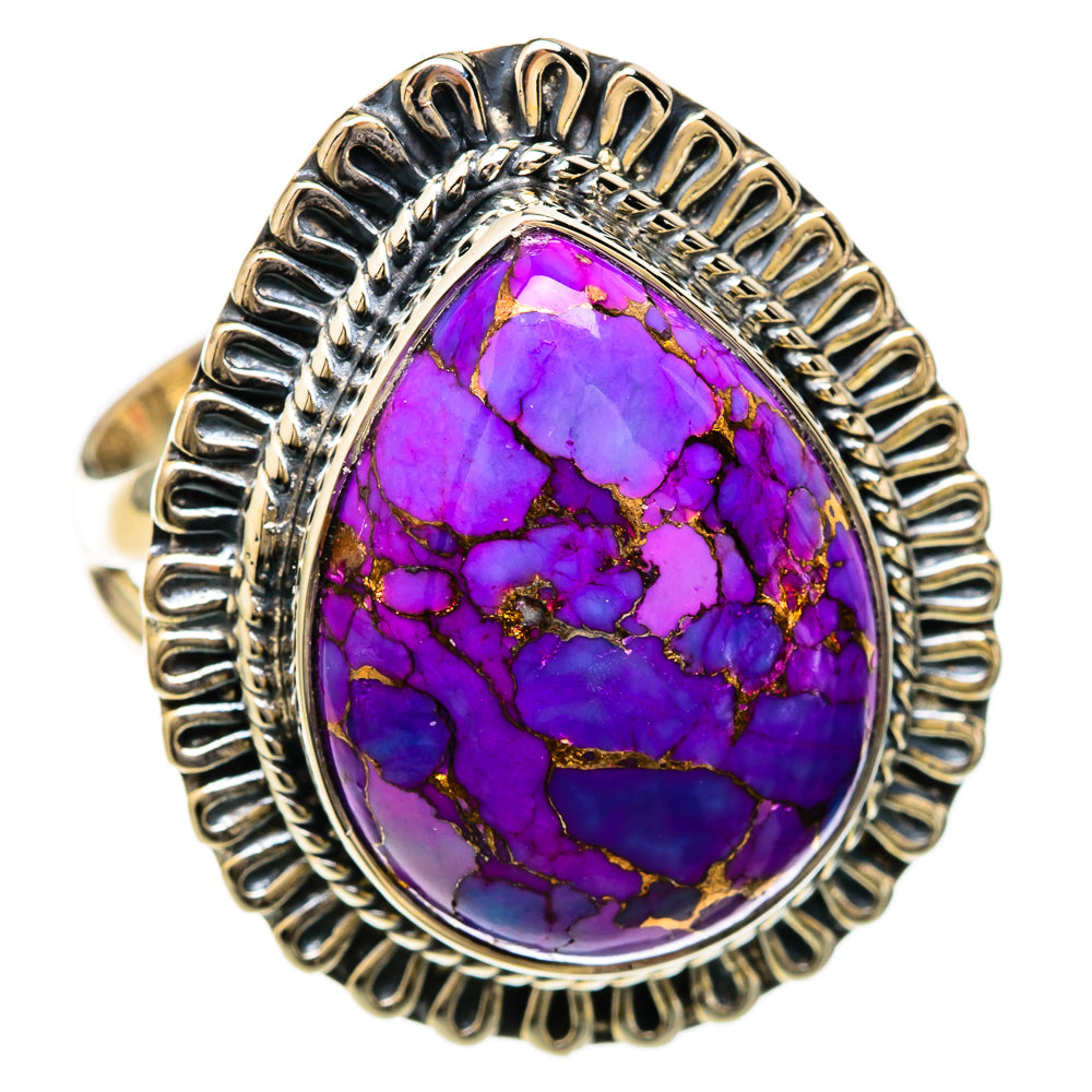 Purple Copper Composite Turquoise Rings handcrafted by Ana Silver Co - RING104130 - Photo 2