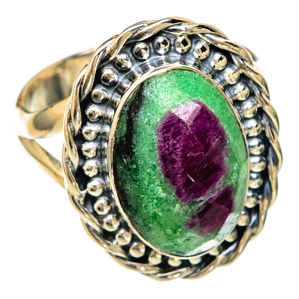 Ruby Zoisite Rings handcrafted by Ana Silver Co - RING104212 - Photo 2
