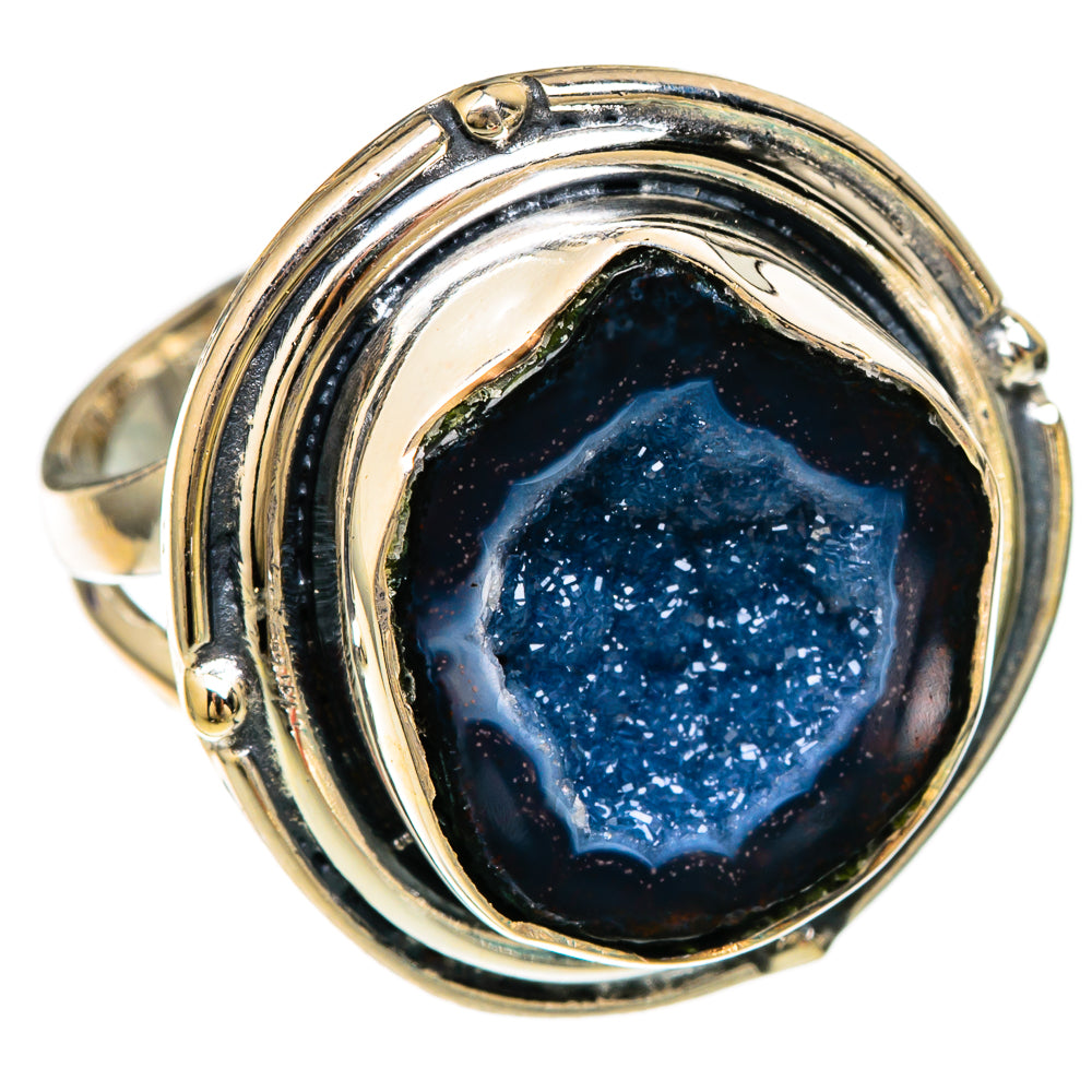 Coconut Geode Druzy Rings handcrafted by Ana Silver Co - RING104222 - Photo 2
