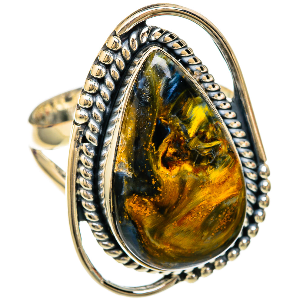 Golden Pietersite Rings handcrafted by Ana Silver Co - RING104266 - Photo 2
