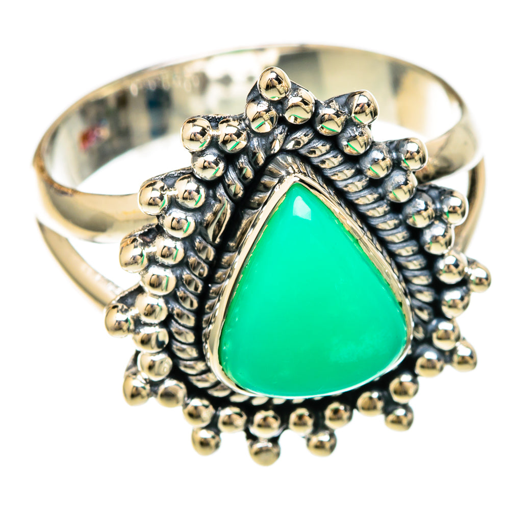 Chrysoprase Rings handcrafted by Ana Silver Co - RING104285 - Photo 2
