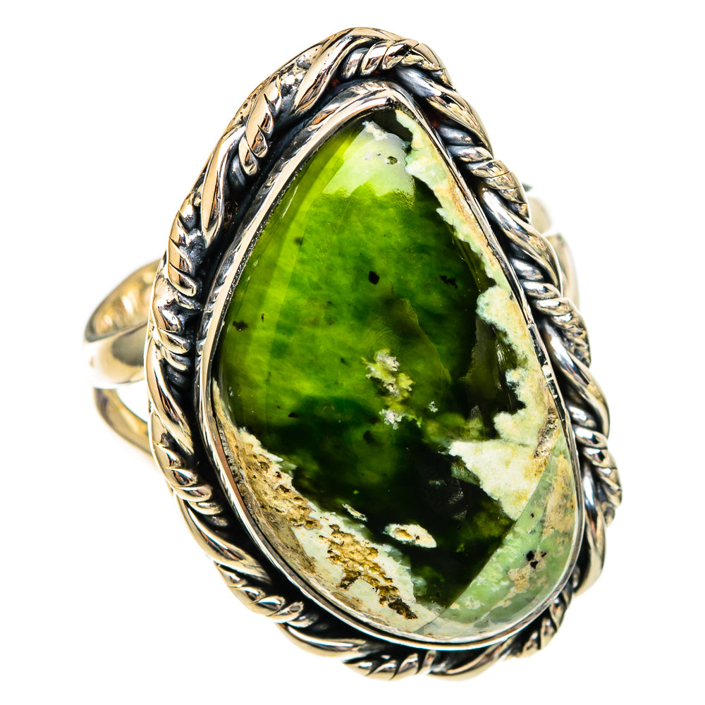 Australian Green Opal Rings handcrafted by Ana Silver Co - RING104321 - Photo 2