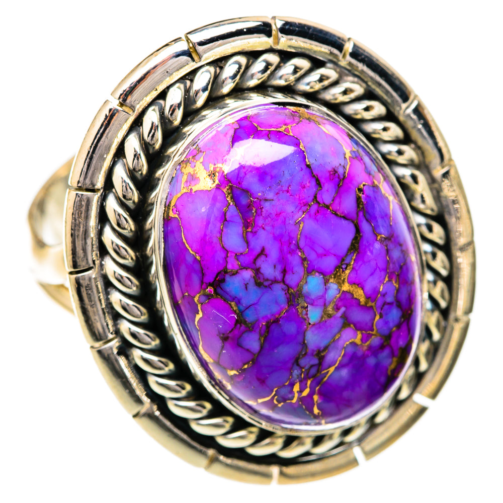 Purple Copper Composite Turquoise Rings handcrafted by Ana Silver Co - RING104400 - Photo 2