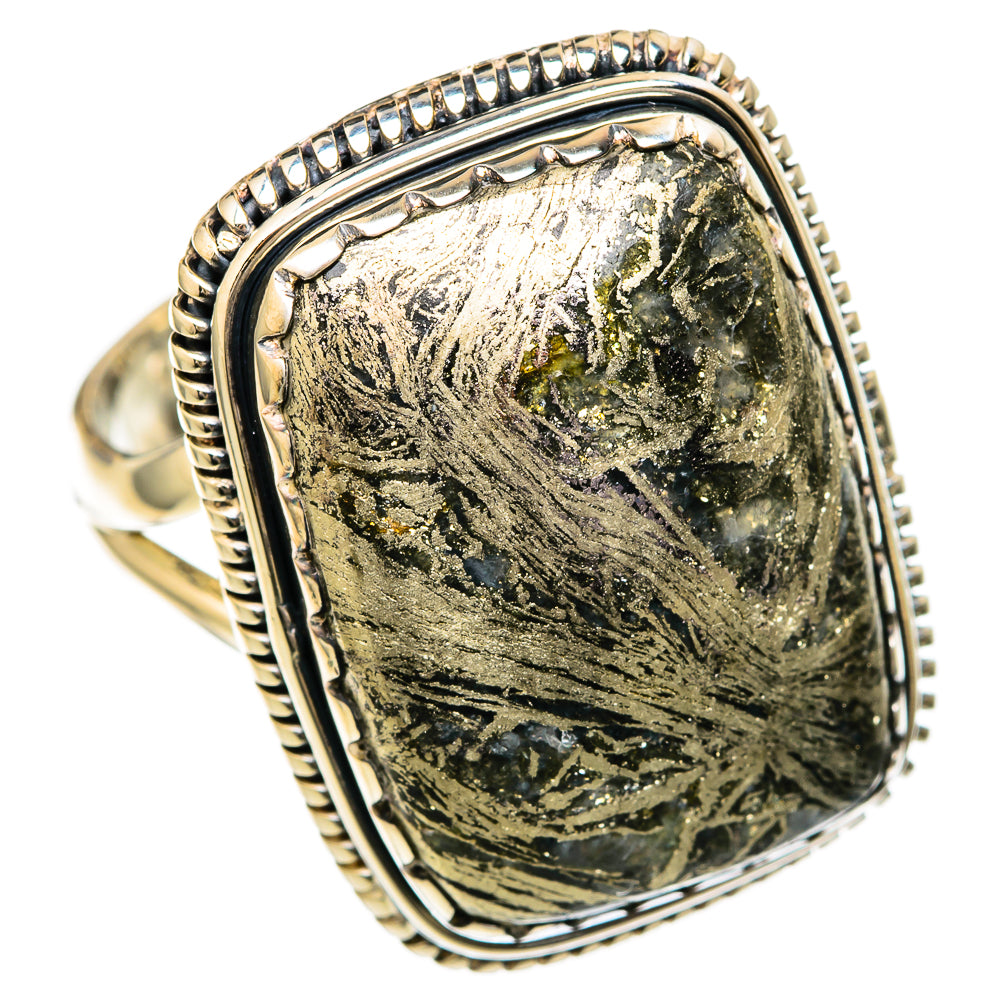 Pyrite Agate Rings handcrafted by Ana Silver Co - RING104404 - Photo 2