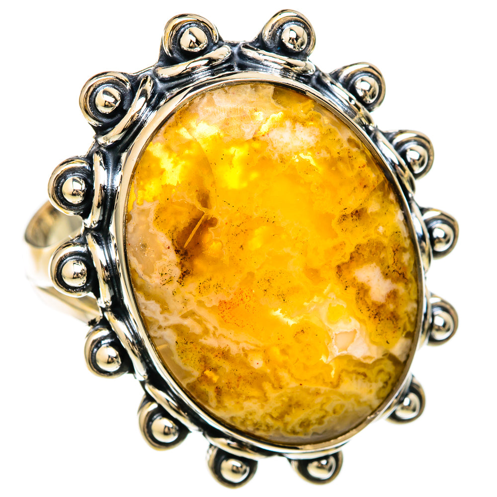 Plume Agate Rings handcrafted by Ana Silver Co - RING104423 - Photo 2