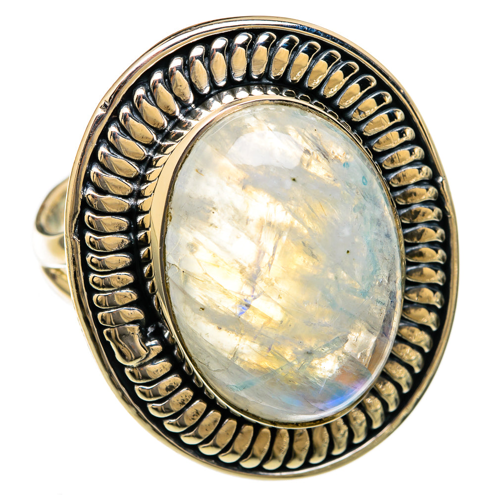 Rainbow Moonstone Rings handcrafted by Ana Silver Co - RING104542 - Photo 2