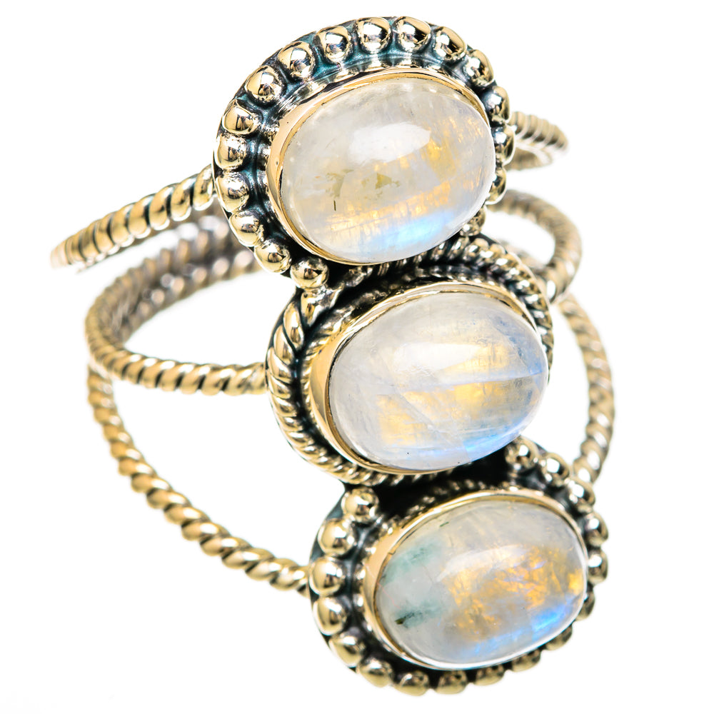 Rainbow Moonstone Rings handcrafted by Ana Silver Co - RING104613 - Photo 2