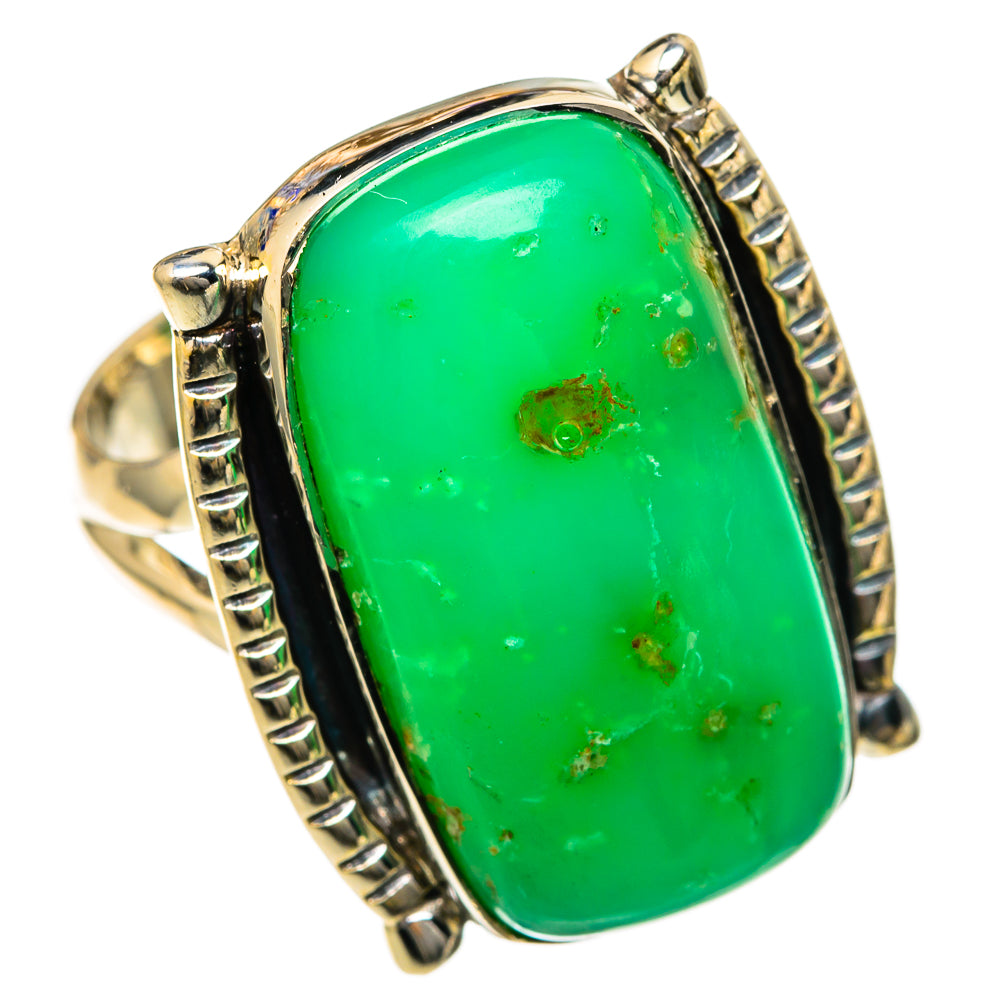 Chrysoprase Rings handcrafted by Ana Silver Co - RING104665 - Photo 2
