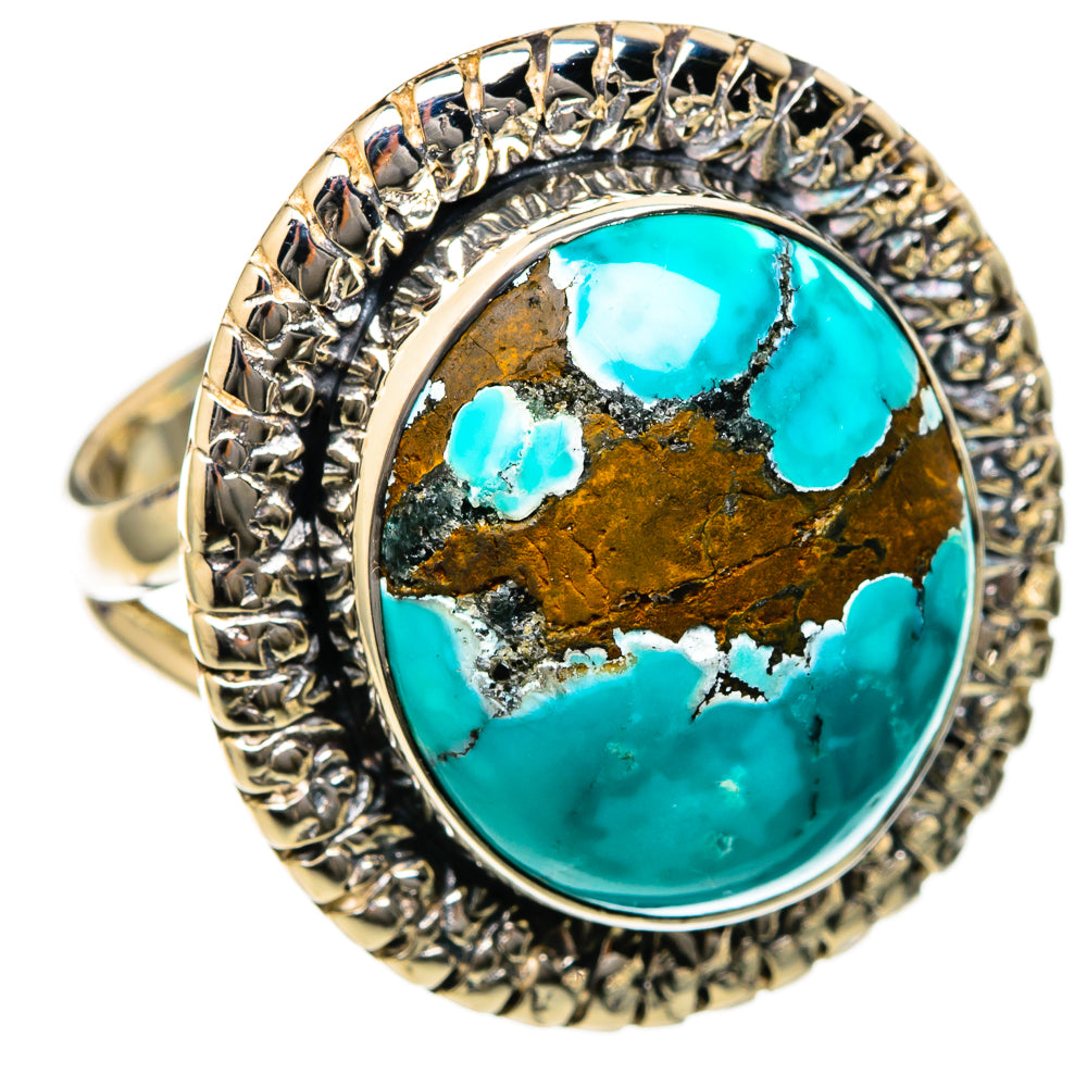 Tibetan Turquoise Rings handcrafted by Ana Silver Co - RING104683 - Photo 2