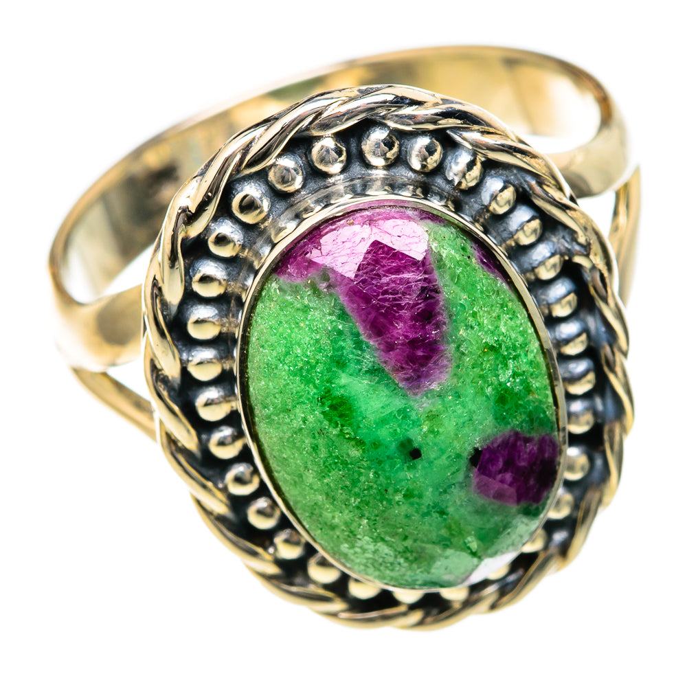 Ruby Zoisite Rings handcrafted by Ana Silver Co - RING104693 - Photo 2