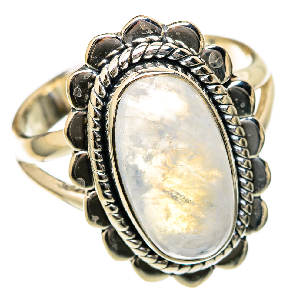 Rainbow Moonstone Rings handcrafted by Ana Silver Co - RING104705 - Photo 2
