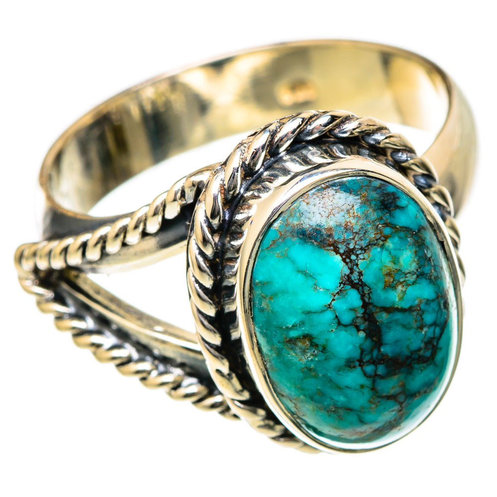 Tibetan Turquoise Rings handcrafted by Ana Silver Co - RING104714 - Photo 2