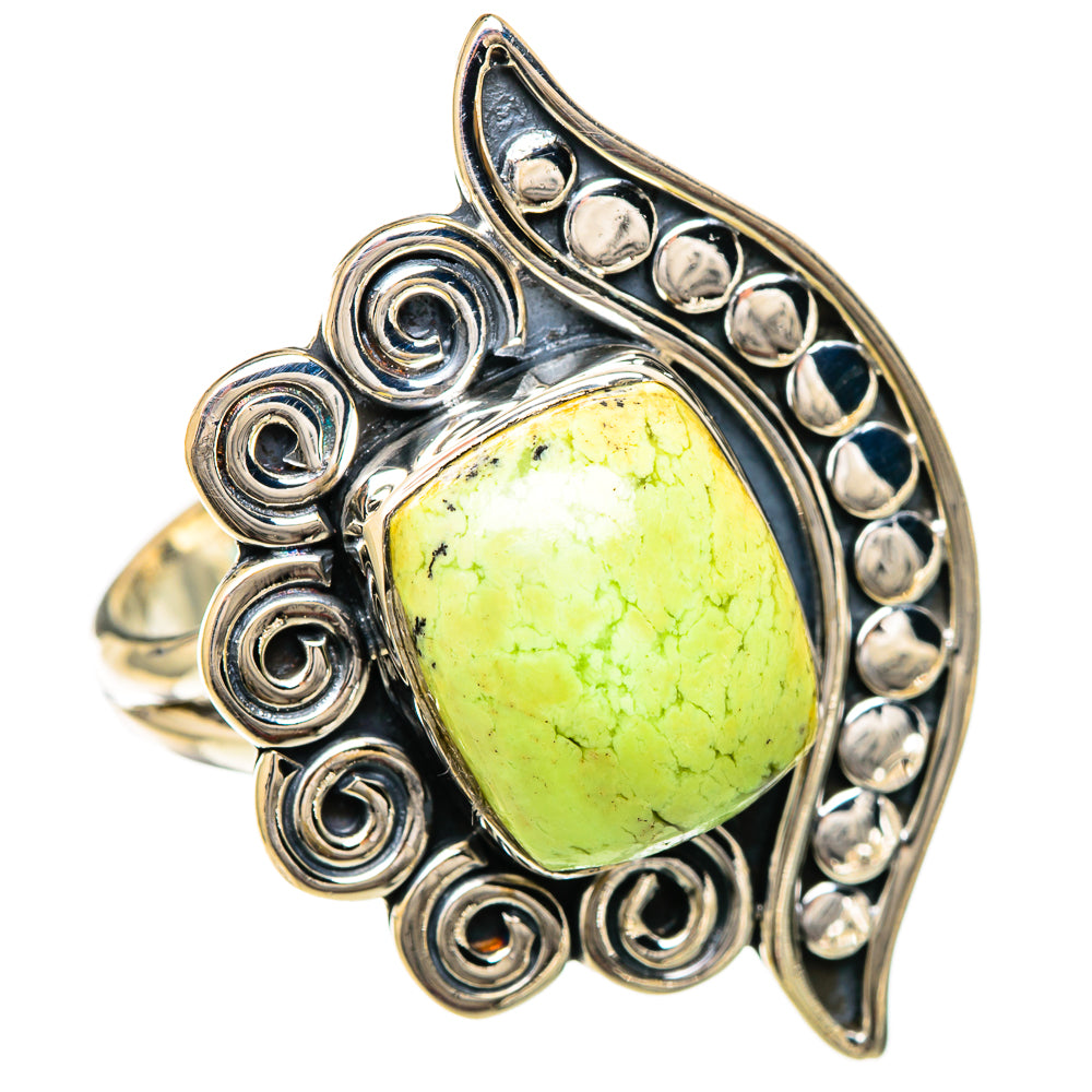 Lemon Chrysoprase Rings handcrafted by Ana Silver Co - RING104973 - Photo 2