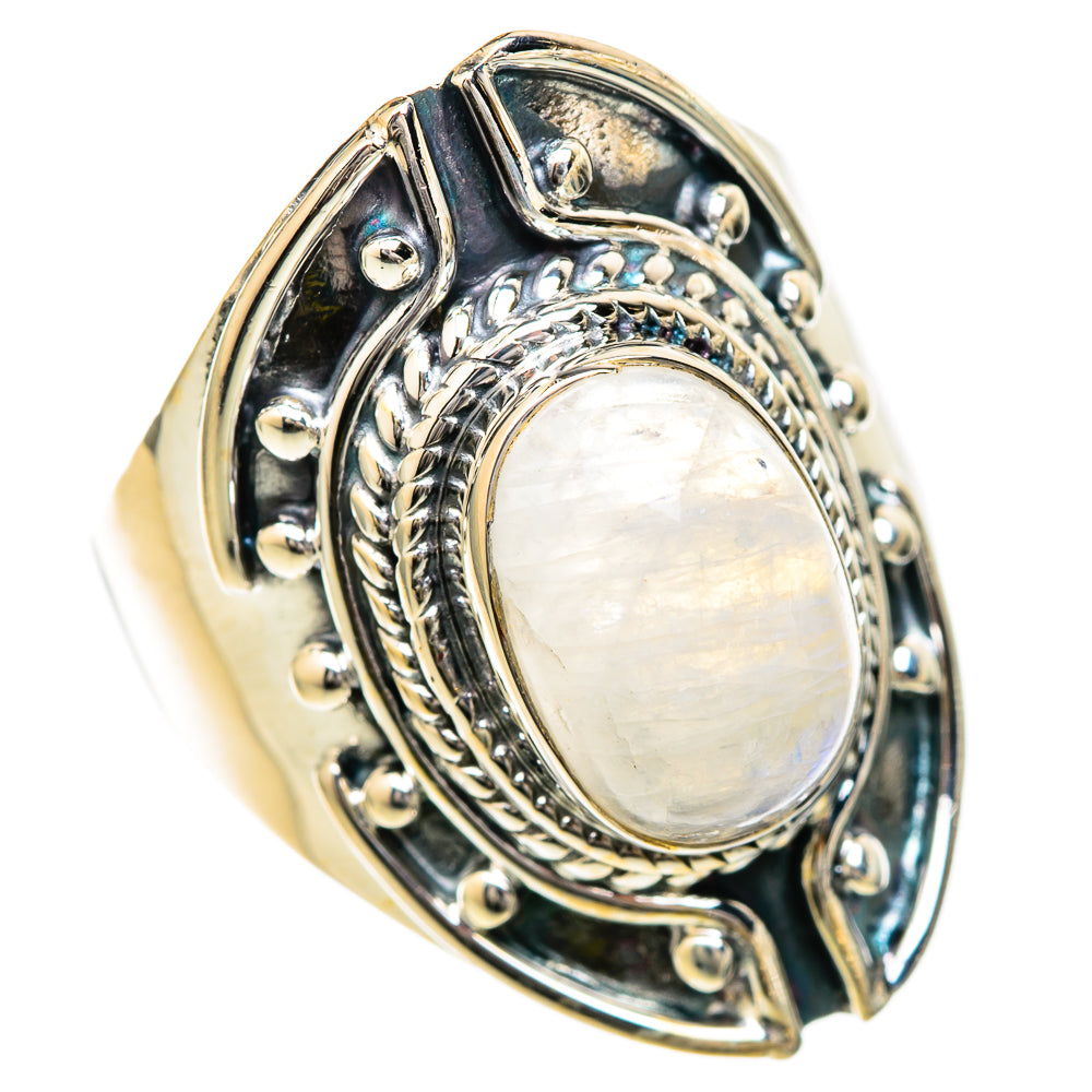 Rainbow Moonstone Rings handcrafted by Ana Silver Co - RING104990 - Photo 2