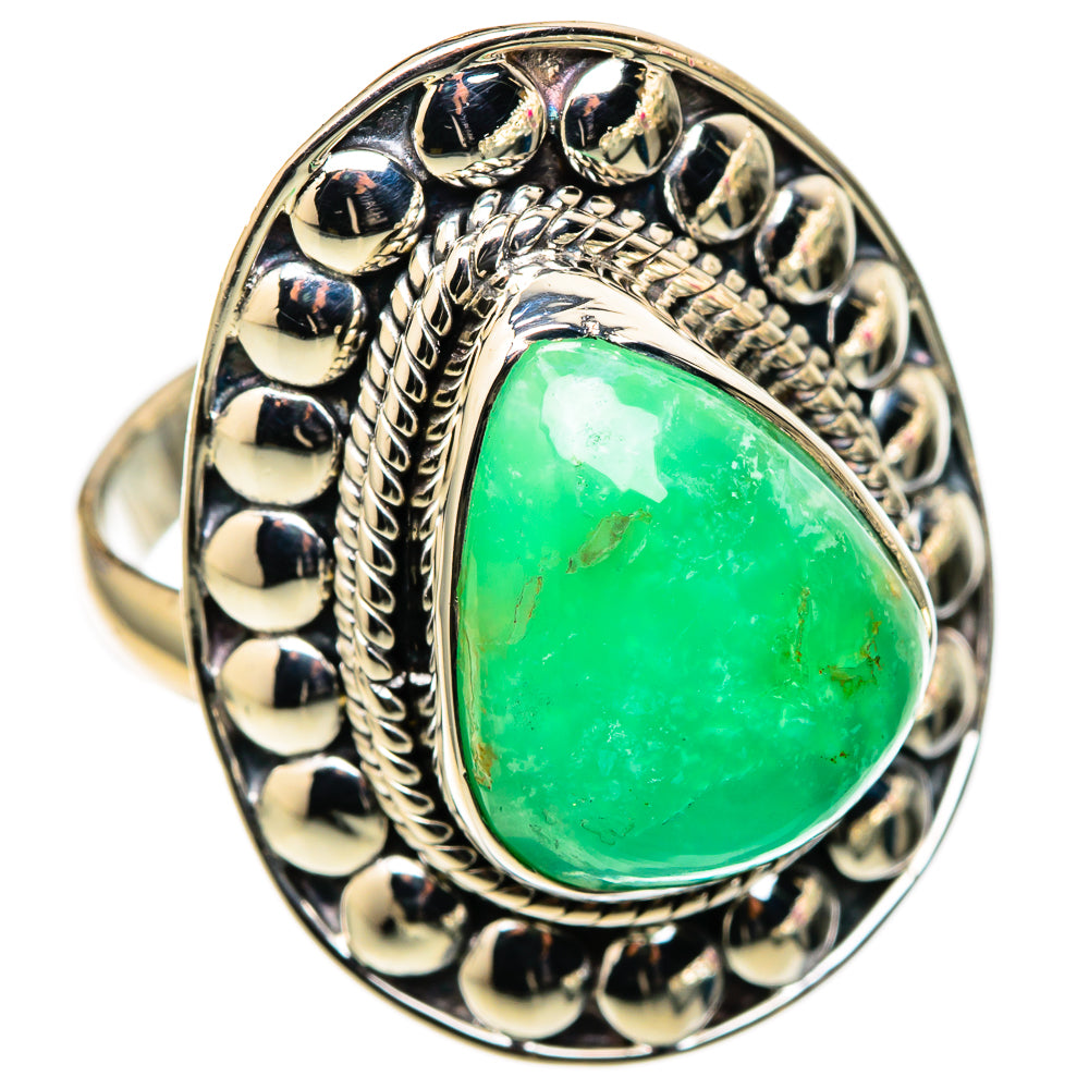 Chrysoprase Rings handcrafted by Ana Silver Co - RING105325 - Photo 2