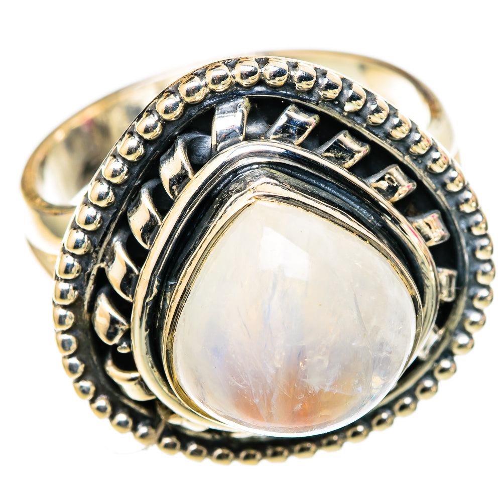 Rainbow Moonstone Rings handcrafted by Ana Silver Co - RING105346 - Photo 2