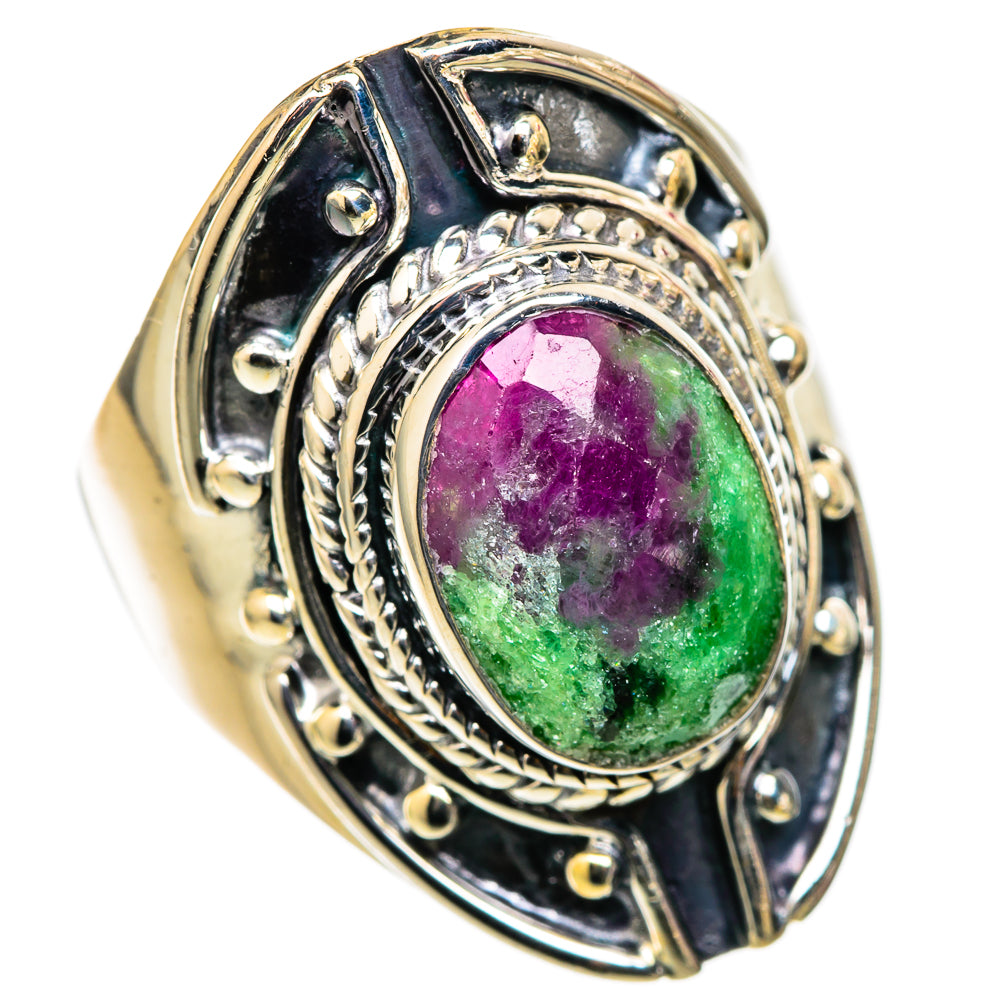Ruby Zoisite Rings handcrafted by Ana Silver Co - RING105363 - Photo 2