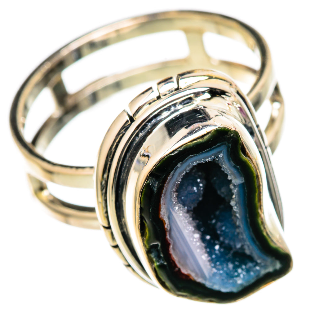 Coconut Geode Druzy Rings handcrafted by Ana Silver Co - RING105381 - Photo 2
