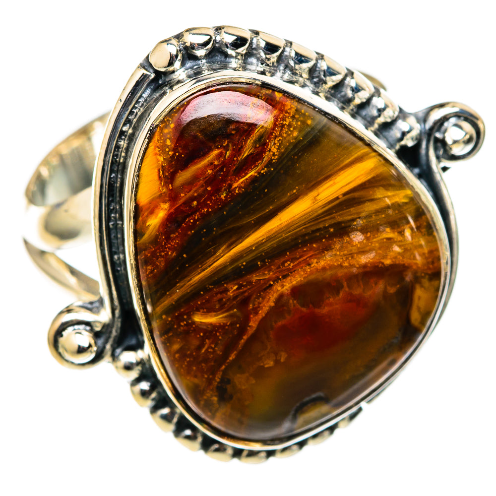 Golden Pietersite Rings handcrafted by Ana Silver Co - RING105405 - Photo 2