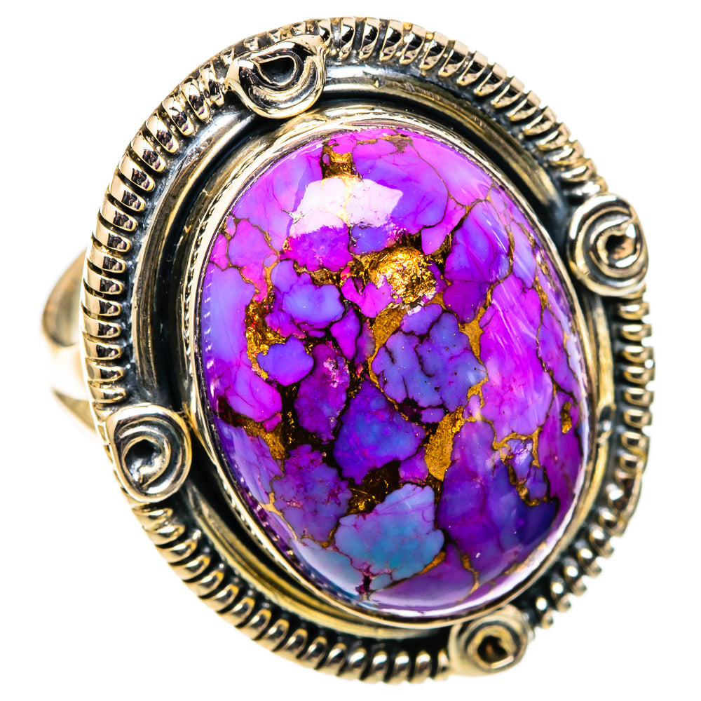 Purple Copper Composite Turquoise Rings handcrafted by Ana Silver Co - RING105415 - Photo 2