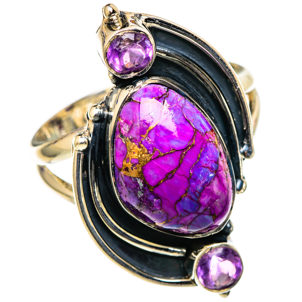 Purple Copper Composite Turquoise Rings handcrafted by Ana Silver Co - RING105416 - Photo 2